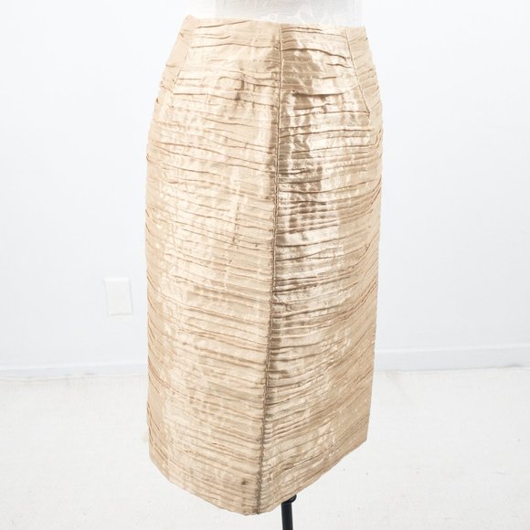 Vintage 80s 8 Formal Skirt Suit Dress Set Gold - Picture 6 of 15